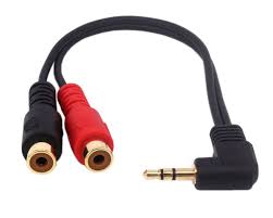 CABLE AUDIO 3.5 A 2 RCA TIPO L 4.5'